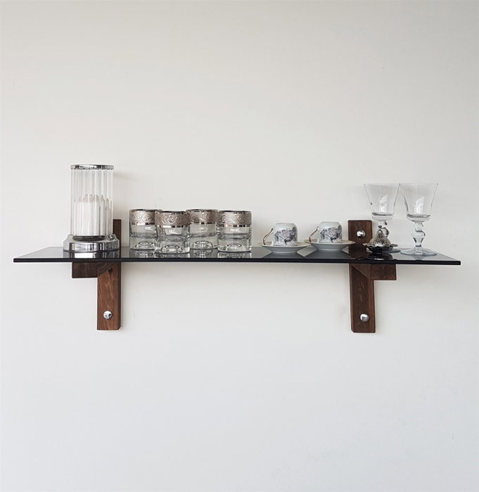 Hanah Home Estantería de Pared R101 Nogal y Humo